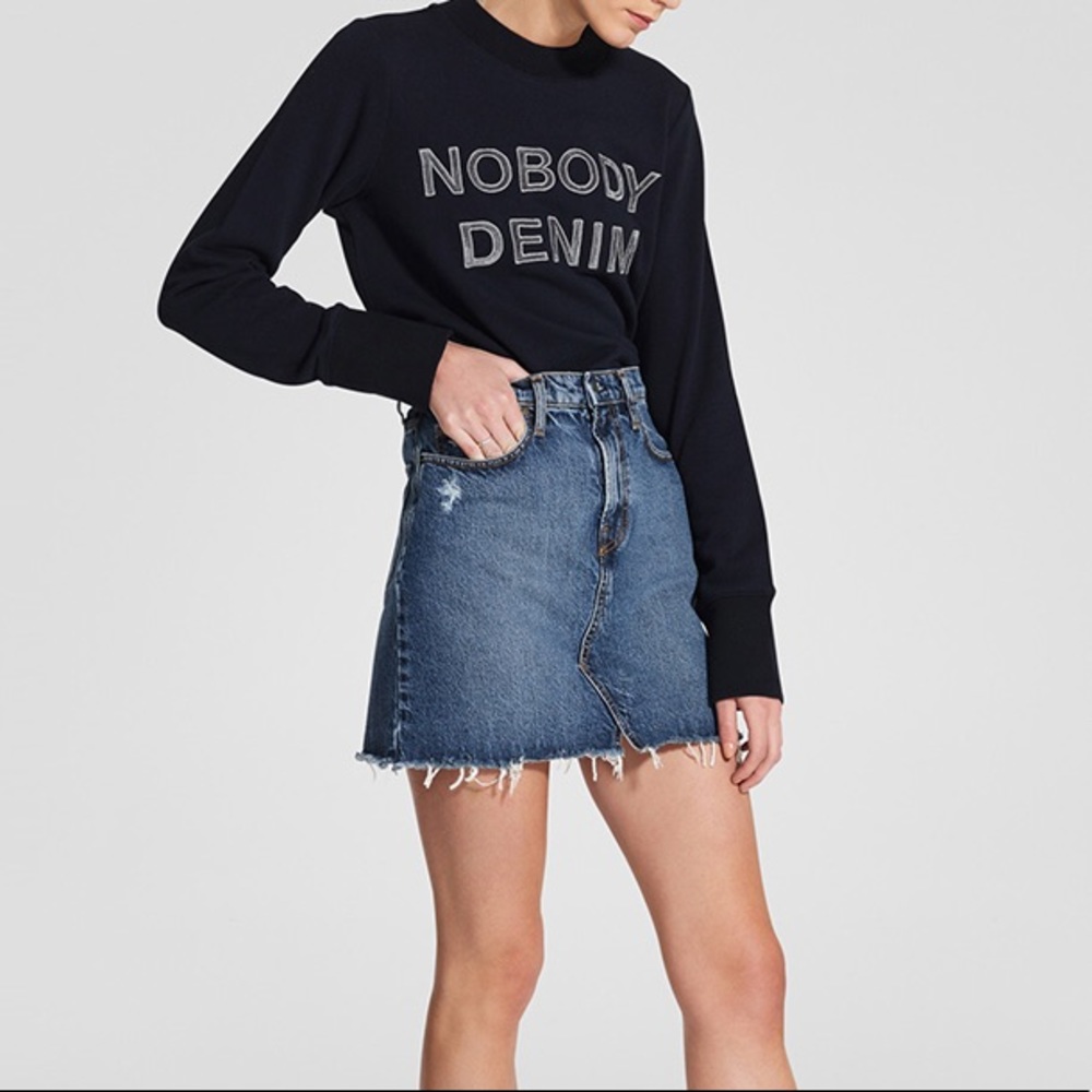 Nobody Denim Blue High Rise Jean Piper Skirt Size 2/4/26